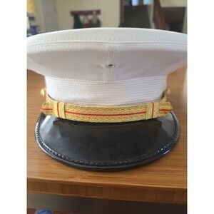 VTG USMC Dress Blue Company Grade Officer Cover Lancaster The Marine Shop 7 1/8